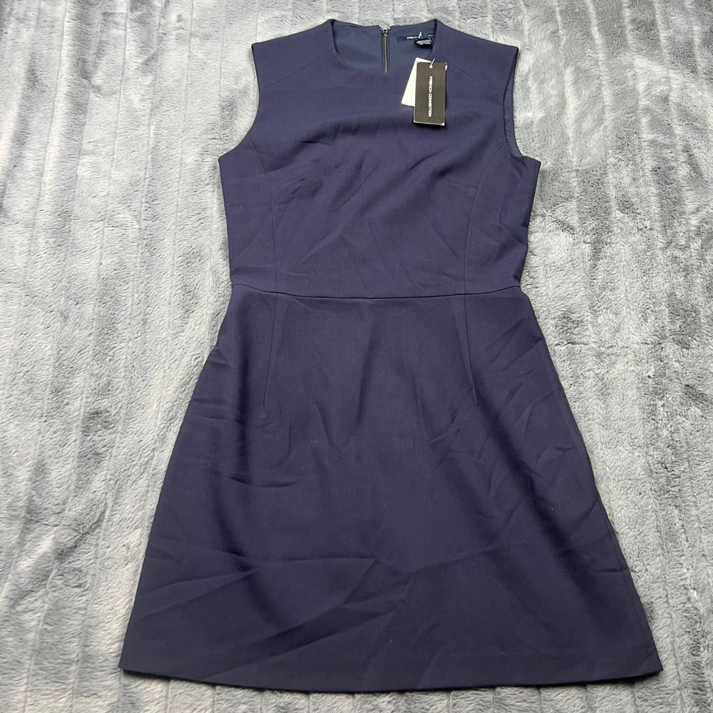 French Connection Womens Navy Blue Sleeveless Sheath Dress 71HZF US 6 NEW